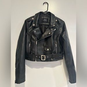 Faux leather moto jacket size M